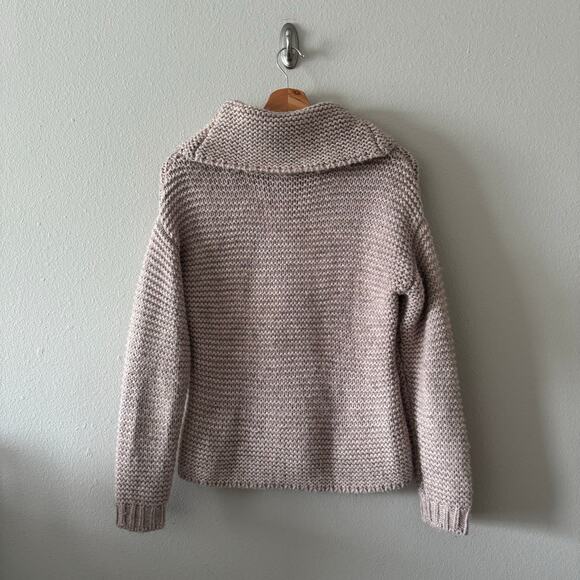 Wool Blend The Limited Blush Pink Cableknit Fisherman ChunkyKnit Neck Sweater XS - Picture 4 of 8